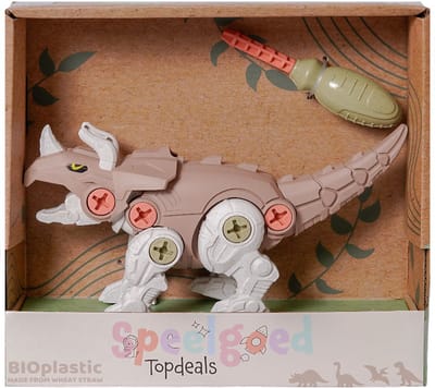 Speelgoedtopdeals - BIOplastic Dino Triceratops - Educatief Speelgoed – Demonteerbaar met schroevendraaier