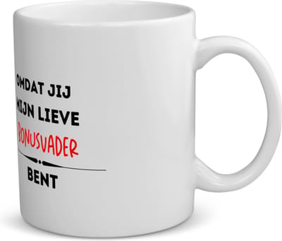 Akyol - omdat jij mijn lieve bonusvader bent koffiemok - theemok - Vader - de liefste bonusvader - vader cadeautjes - vaderdag - verjaardag - geschenk - kado - 350 ML inhoud