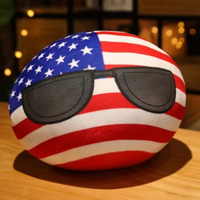 20-40cm Gevuld Polandball Kussen Landbal Japan Verenigde Naties Oekraïne Zwitserland Duitsland Italië Pluche Speelgoed Kawaii Kinder Cadeaus 20cm blue