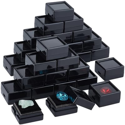 Dailygoods- Sieradenbox 72 Pack - Plastic Display Box - Vitrine voor Oorbellen/Kettingen - Helder Venster - 3x3x1,65cm - Kwaliteitscontrole - Sieradenopbergdoos