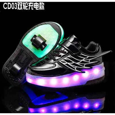 Chaussures de Course Lumineuses pour Enfants Chaussures Évadées Chaussures à Double Roue Étudiants Hommes et Femmes Patins Roulettes 39 white
