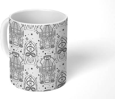 Mok - Koffiemok - Inca - Rituelen - Maskers - Patroon - Mokken - 350 ML - Beker - Koffiemokken - Theemok