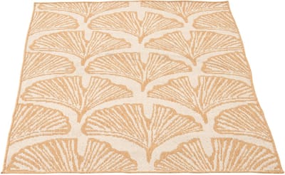 J-Line vloerkleed Buiten Bladeren - polypropyleen - wit/naturel
