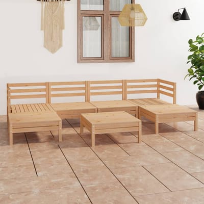 vidaXL - 7-delige - Loungeset - massief - grenenhout