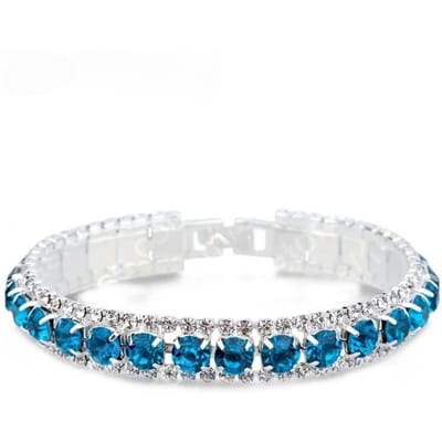 Top Verkoop 925 Sterling Zilver Kleur Armbanden Volledige AAA Zirkoon Oostenrijkse Kristal Femme Vrouwen Schakelketting Sieraden Bangles 14 Kleuren white