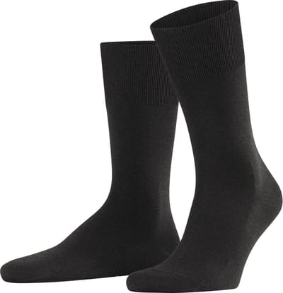 FALKE ClimaWool eenkleurig wol lyocell sokken heren grijs - maat 41-42