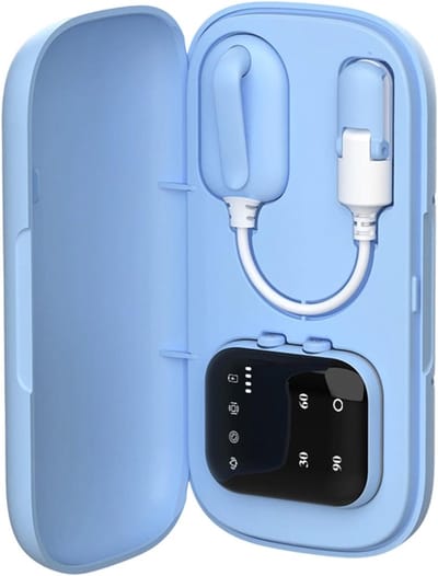 Draadloze Plaswekker - voor Kinderen & Volwassenen - Bedplas Alarm met Interval Timer - 3 Modi (Geluid & Trilling) - LCD-Display - Rugclip Design - Blauwe
