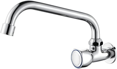 QUOVO® Keukenkraan Wandmontage - Wandkraan - Wandkraan Keuken - RVS - Makkelijk Draaibaar - Zilver - 25cm x 16cm x 9cm
