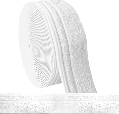 Zelfklevende Hoeklijsten - 10 m x 8 cm x 5 mm - 3D Stucwerk Moulding voor Waterdichte Wandbekleding, Plafonds en Decoratieve Afwerking