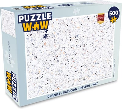 Puzzel Graniet - Structuur - Design - Wit - Legpuzzel - Puzzel 500 stukjes