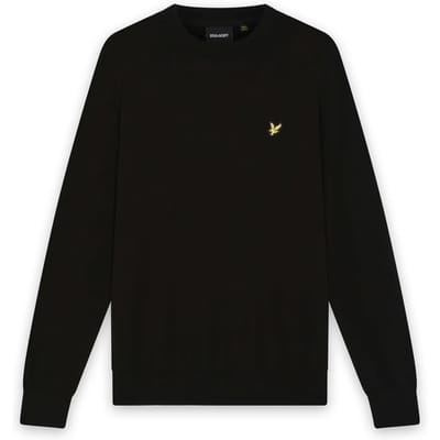 Lyle & Scott katoenen trui met ronde hals - zwart
