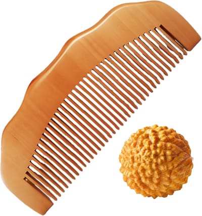 Geboortekam Massagebal Set - Weeënkam Hout - Pijnverlichting Bevalling - Natuurlijk Materiaal - 15x10x1.5 cm
