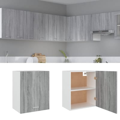 vidaXL - Bovenkast - Lyon - 50x31x60 - cm - bewerkt - hout - grijs - sonoma - eikenkleurig