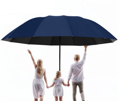 Dailygoods- Paraplu Waterdicht - Opvouwbaar - Stormparaplu - Lichtgewicht - Duurzaam - 12 Ribben 125 cm - Gezinsparaplu