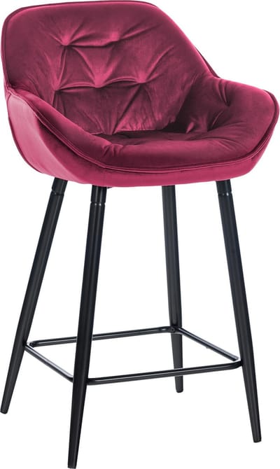CLP Gibson 76 Barkruk - Met armleuning - Met rugleuning - Fluweel - Velvet - purper