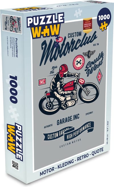 Puzzel Motor - Kleding - Retro - Quote - Legpuzzel - Puzzel 1000 stukjes volwassenen