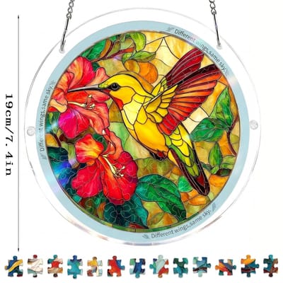 Ryoudavell - Acryl puzzel 83 stukjes - Kleurrijke versieringen - DIY - Woonaccessoires - 20 x 20 cm puzzels - Verwijderbare puzzel - puzzel - DIY puzzel Raamdecoratie voor thuis Geschikt als cadeau