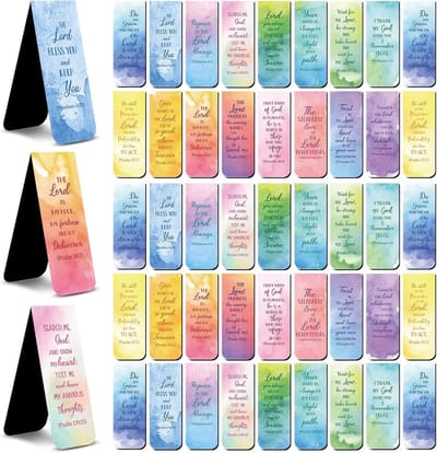 48 Magnetische Bladwijzers met Inspirerende Bijbelverzen - Christelijke Pagina Clips voor Boeken en School