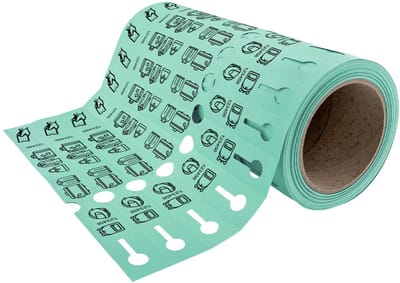 CombiCraft kunststof bagagelabels 250x25mm op rol mint groen - per 500 labels