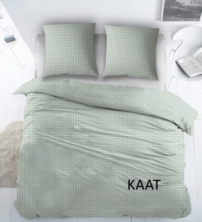 Katoen Laken 1 persoons 180x290 met kussenslopen KAAT GREEN