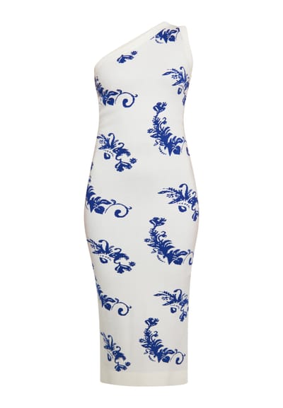 IZIA Jurk Dames Wol Wit Blauw