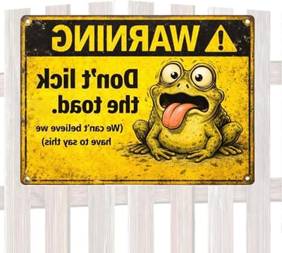 Grappig Tuinbord - Decoratieve Steker - Tuin Decoratie - Weerbestendig Metaal - 12.5 x 18.5 cm - Zwart