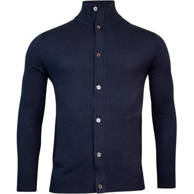 Baileys Vest Merino Blend Cardigan Buttons Single Knit Navy / male