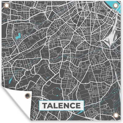 Tuin poster Talence - Stadskaart - Kaart - Frankrijk - Plattegrond - 200x200 cm - Tuindoek