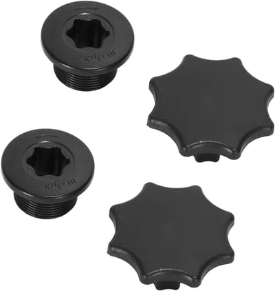 Set van 2 Zwarte Aluminium Hollow Crank Cover Schroeven M18 voor Fietskrans en Crankset Upgrade