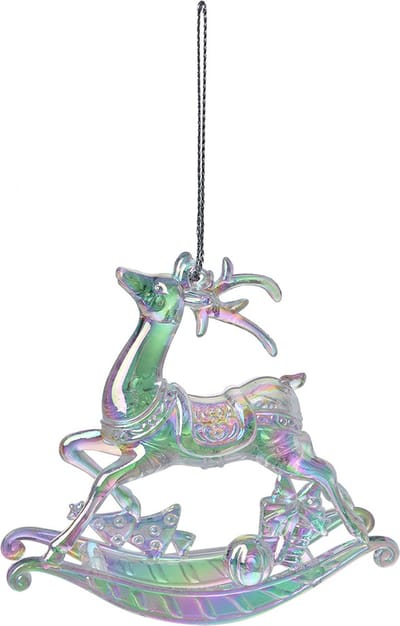 Clayre & Eef Kerstdecoratie Rendier 11 cm Zilverkleurig Kunststof
