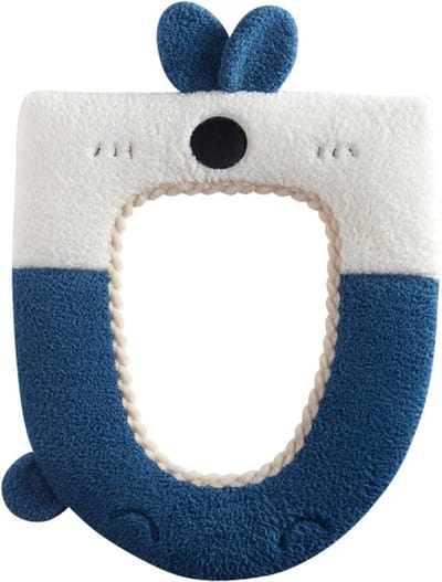 Toiletbril Kussenhoes - Toiletstoelhoes Zitting - Warm Zitten - Verdikt Pluche Materiaal - 42.9 x 36.8 cm - Marineblauw