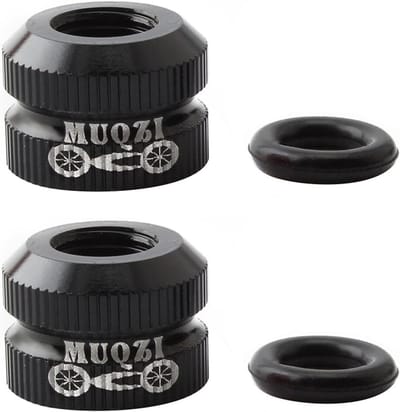 Set van 2 Presta Ventielmoeren voor Fietsbinnentubes met O-Ringen - Accessoires voor Mountainbikes en Fietsonderdelen