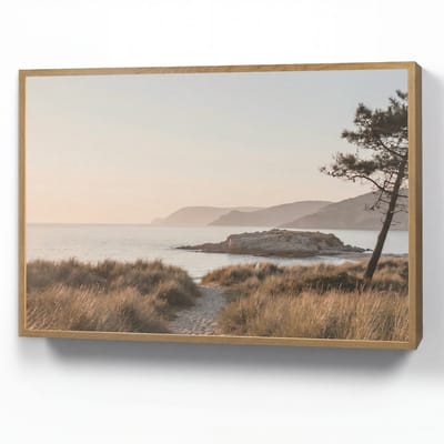Wandlamp 90x60 cm - Oplaadbaar - Landschap - Kust - Duinen - Wandlampen binnen woonkamer - Slaapkamer lamp - Decoratieve nachtlamp - Vloerlamp draadloos