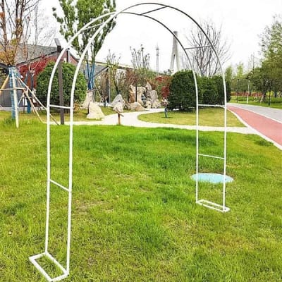 Rozenboog Tuinboog - Bruiloftsboog Metaal - Klimplanten Ondersteunen - Stabiele Metalen Constructie - 1.2m x 2.2m - Zwart