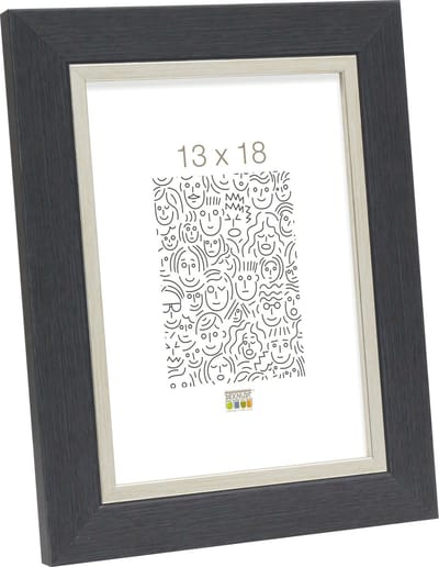 Deknudt Frames fotolijst S45VF7 - grijs met zilverbies - foto 13x18 cm