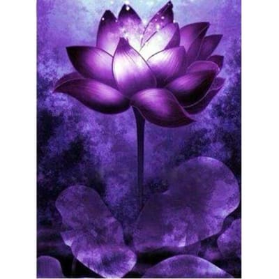 5D DIY diamant schilderij paarse lotus ronde strass borduurwerk mozaïek woondecoratie 20X30CM purple