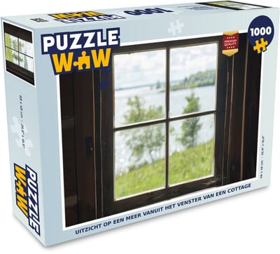 Puzzel Uitzicht op een meer vanuit het venster van een cottage - Legpuzzel - Puzzel 1000 stukjes volwassenen