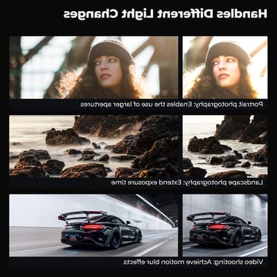 Variabel Neutraal Grijsfilter ND2-ND400 (1-9 Stops) van Optisch Glas met 28 Lagen Nano Coating voor Fotografie en Videografie