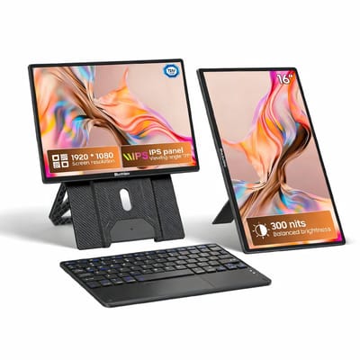 Blackview Table 9 Portable Monitor + Toetsenbord - 16 Inch Full HD Draagbare Monitor - Draagbaar Scherm met USB-C & HDMI - Plug & Play - Incl. Beschermhoes