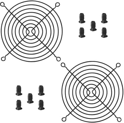 Set van 2 metalen ventilatieroosters 120 mm voor CPU-fans, beschermende grille met schroeven, luchtcirculatie en koeling