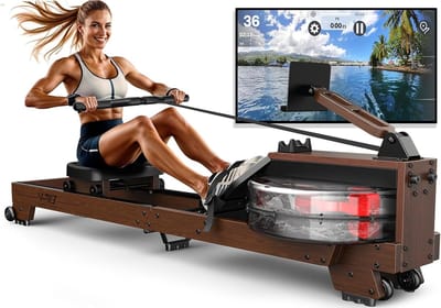 Roeitrainer voor Thuis - Inklapbare Roeimachine met Houten Constructie, Geschikt voor Gebruikers van 1,2 m tot 2 m, Tot 175 kg Belastbaar
