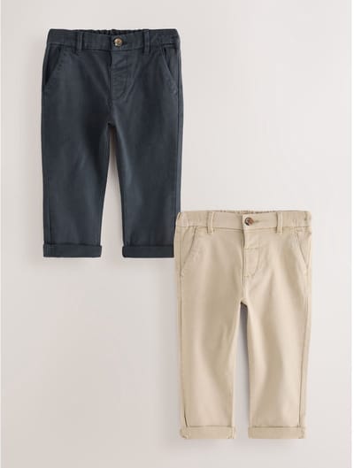 Next - Jongens - Verpakking van 2 stretchy chinobroeken - Blauw