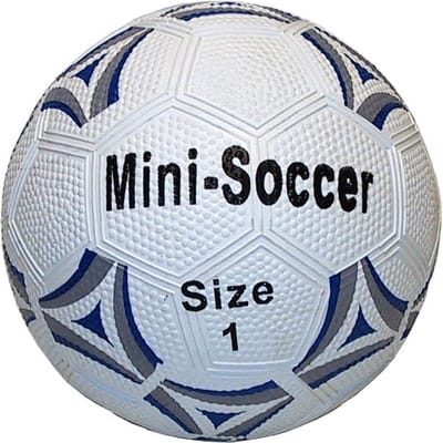 HOT Sports + Toys mini voetbal rubber wit zwart 13 cm voor kinderen.