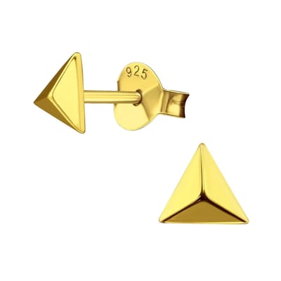 WeLoveSilver - oorstekers - gold plated - driehoek - hypoallergeen
