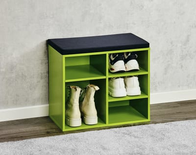Schoenenkast groen met zitkussen 51,5cm