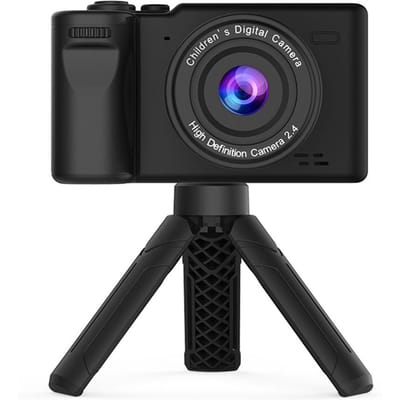 1080P Kids Digitale Camera Mini Videocamera voor Kinderen 12MP 2.4 Inch IPS Scherm Ingebouwde Batterij met zwart