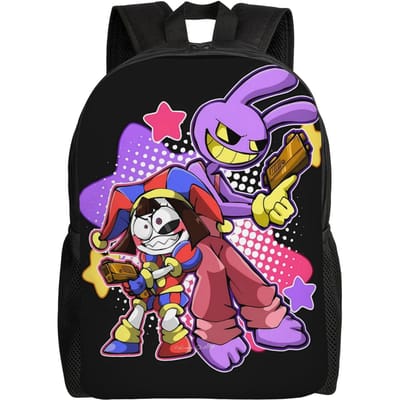 Jax Cartoon Digitals Circus Thermische Rugzak Dames Ademende Rugzakken Polyester Koel Middelbare School Tassen Sport Kleurrijke Rugzak One Size