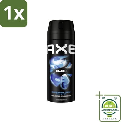 1 x Axe - Deodorant Bodyspray - 48hrs Fresh - Click - Green Apple & Sandalwood - 150 ml - Deodorant - Deodorant Spray - Axe Click - 48 Uur Bescherming - Frisheid