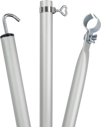 Aluminium Tentstok - Telescoopstang Voortent - Kamperen Buiten - Verstelbaar 3 Delen - 210-290 cm - Zilver