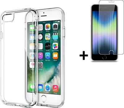 MoDo Hoesje Geschikt voor iPhone SE 2022 - Screenprotector iPhone SE 2022 - Siliconen - iPhone SE 2022 Hoes Transparant Case + Tempered Glass